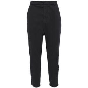 Nili Lotan Cropped Tapered Black Twill Size L Pants
